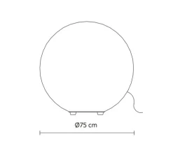 Lampadaire d'extérieur, Ululà 75, blanc, IP65, Ø75cm, H75cm - Karman