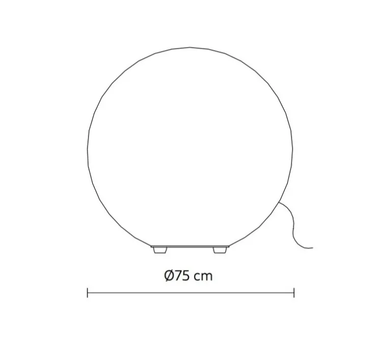 Lampadaire d'extérieur, Ululà 75, blanc, IP65, Ø75cm, H75cm - Karman