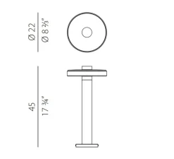 Lampadaire d'extérieur, Venexia, bois et lation satiné, IP65, LED, 2700K, 594 lm, Ø22cm, H45cm - Panzeri