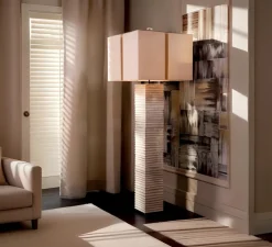 Lampadaire, Division, céramique raku, blanc craquelé, L60cm, H165cm - Eichholtz