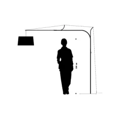 Lampadaire déporté, Tina, dimmable, noir, H220cm - Fraumaier