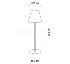 Lampadaire, Edison the Giant, gris souris, LED, IP 55, Ø58cm, H182cm - Fatboy