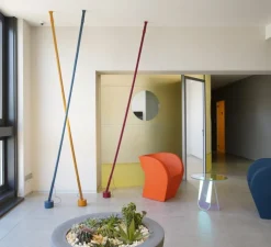 Lampadaire, Elastica, Ocre, IP40, LED, dim, 2700K, 2662 lm, L3,5cm, H300cm - Martinelli Luce