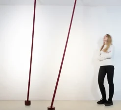 Lampadaire, Elastica, rouge, IP40, LED, dim, 2700K, 2662 lm, L3,5cm, H300cm - Martinelli Luce