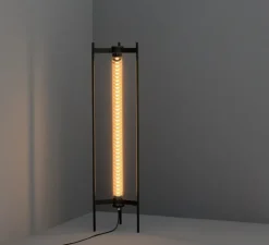 Lampadaire, Elgar Floor 1000, laiton, noir, LED, dim, 2700K, 1050 lm, Ø31,5cm, H117cm - Sammode