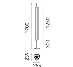 Lampadaire, Emi, bleu profond, LED, dim, 3000K, 3309 lm, L25,5cm, H170cm - Flos