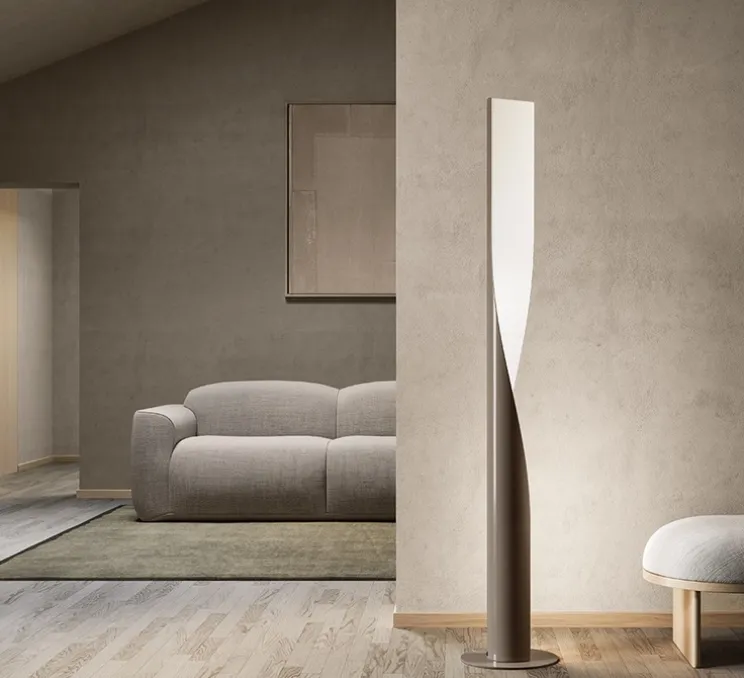 Lampadaire, Evita floor, gris perle, LED, 2700K, 6000lm, Ø34,5cm, H190cm - KDLN