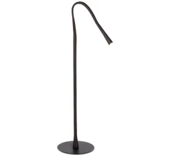 Lampadaire, Flexiled, cuir noir, LED, dim, 2700K, 800 lm, Ø37cm, H203cm - Contardi