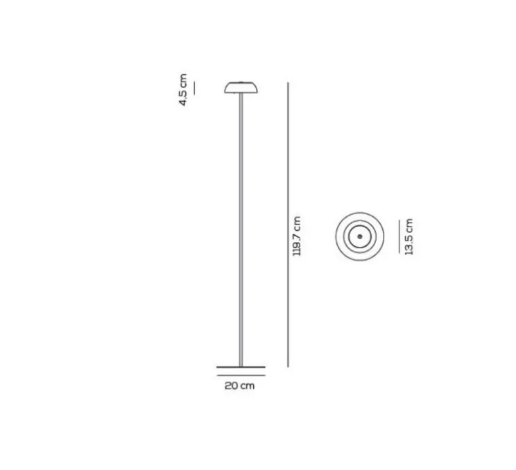 Lampadaire, Float, bleu et blanc, IP55, LED, dim, 2700K, 200 lm, Ø20cm, H119,7cm - Axolight