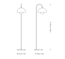 Lampadaire, Flowerpot VP12, gris beige, L23cm, H122cm - Andtradition