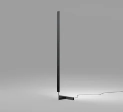 Lampadaire, F-Model, acier bleui, LED, dim, 2700K, 2050 lm, L37cm, H164cm - Anour