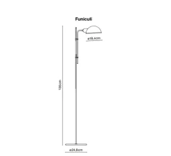 Lampadaire, Funiculi, blanc cassé, L24,8cm, H135cm- Marset