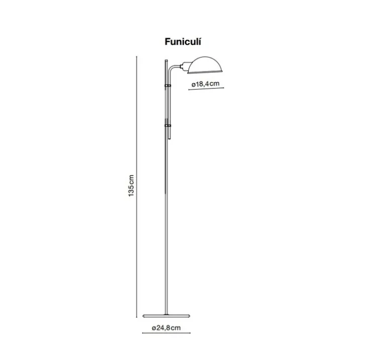 Lampadaire, Funiculi, blanc cassé, L24,8cm, H135cm- Marset