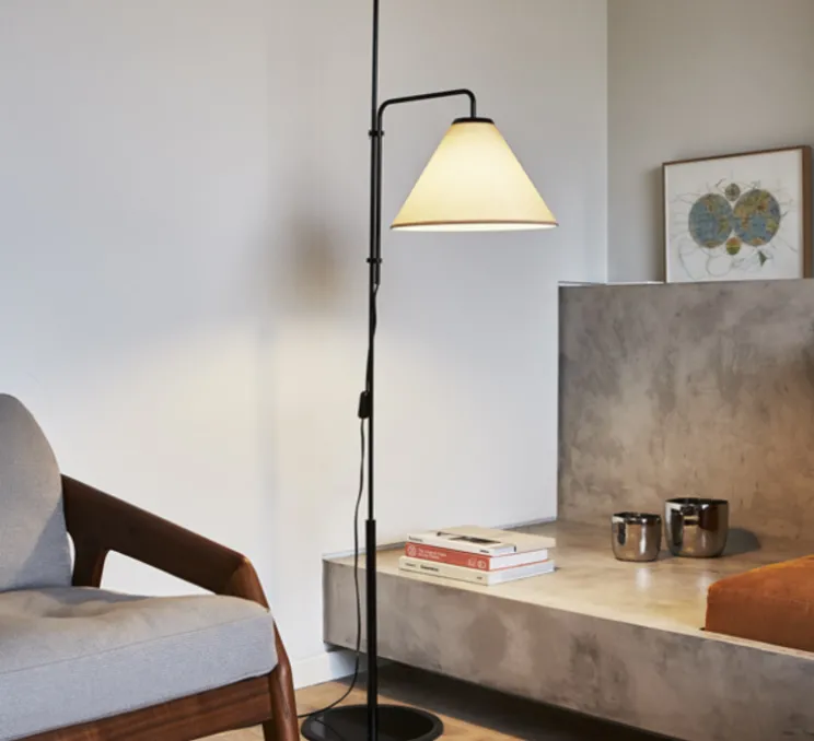 Lampadaire, Funiculi Fabric, noir, sable, LED, H158cm - Marset