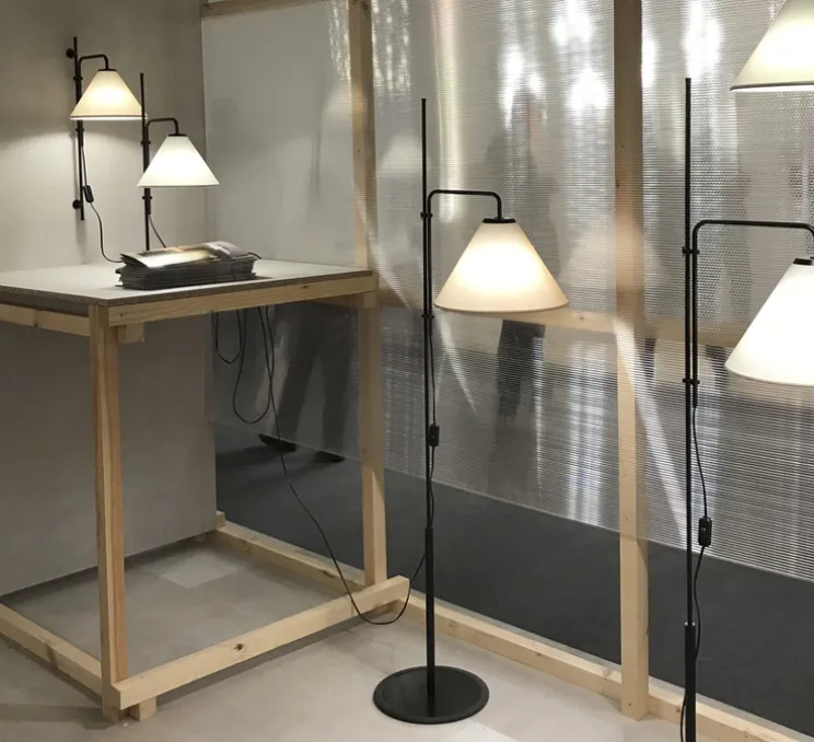 Lampadaire, Funiculi Fabric, noir, sable, LED, H158cm - Marset