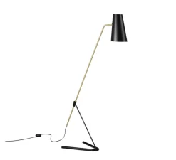 Lampadaire, G21, noir, blanc perforé, L37cm, H117cm - Sammode