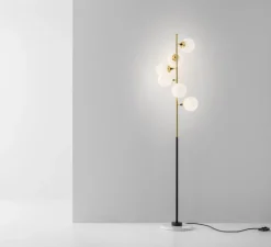 Lampadaire, Galassia, blanc et or, L42,3cm, H191,8cm - Stilnovo