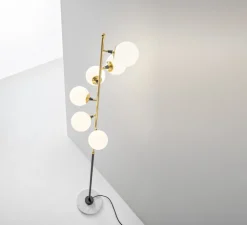 Lampadaire, Galassia, blanc et or, L42,3cm, H191,8cm - Stilnovo