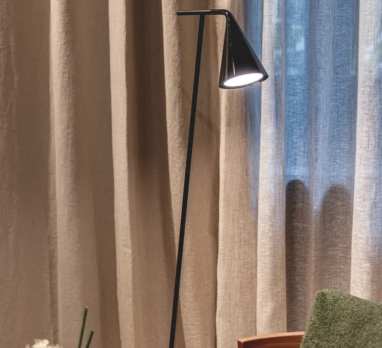 Lampadaire, Gordon, 561.61, noir mat, noir chromé, IP40, L24cm, H141cm - Tooy