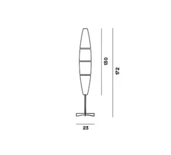 Lampadaire, Havana, blanc et aluminium, Ø23cm, H172cm - Foscarini
