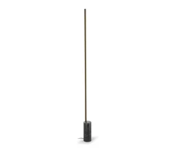 Lampadaire, Hilow, noir satiné et marbre noir marquina, LED, dim, 2700K, 2714 lm, Ø12cm, H207cm - Panzeri