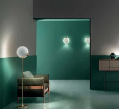 Lampadaire, Horo STL, Laiton, transparent, LED, dim, 3000K, 1854 lm, L30cm, H150cm - Masiero