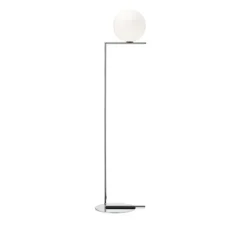 Lampadaire, IC Lights Floor 2, opalin et chrome, Ø38cm, H185,2cm - Flos