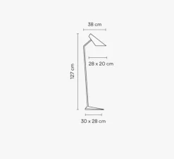 Lampadaire, I.CONO 0712, blanc, L38cm, H127cm - Vibia