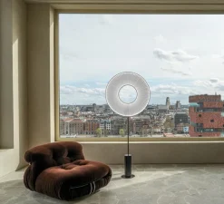 Lampadaire, Iris Totem 60, Marbre noir, LED, dim, 2700K, 5250 lm, L60cm, H170,4cm - Dix heures dix