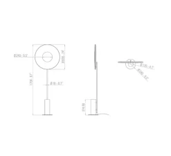 Lampadaire, Iris Totem 60, Marbre blanc, LED, dim, 2700K, 5250 lm, L60cm, H170,4cm - Dix heures dix