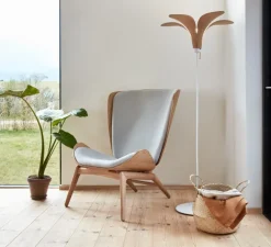 Lampadaire, Jazz, bois chêne, Ø65cm, H140cm - UMAGE