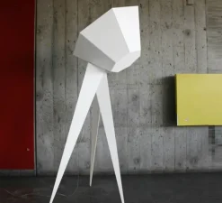 Lampadaire, Jean, blanc, DIM, H136cm - Fraumaier