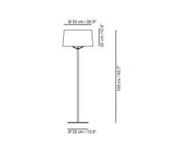 Lampadaire, Jerry, nickel, Ø53cm, H165cm - Carpyen