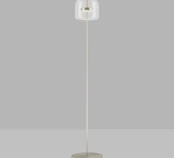 Lampadaire, JUBE PT P, cristal transparent, laiton mat, LED, dim, 2700K, 2000 lm, Ø35cm, H150cm - Vistosi