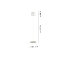 Lampadaire, JUBE PT P, cristal transparent, laiton mat, LED, dim, 2700K, 2000 lm, Ø35cm, H150cm - Vistosi