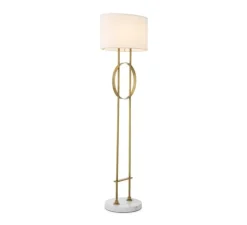 Lampadaire, Kaiser, laiton, marbre blanc, L49cm, H157cm - Eichholtz