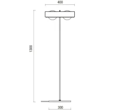 Lampadaire, Kernel, blanc, LED, L40cm, H130cm - Bert Frank