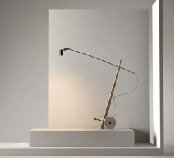 Lampadaire, Kiron, Noir et chêne, LED, dim, 2700K, 2900 lm, L220cm, H206cm - Lumen Center Italia