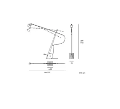 Lampadaire, Kiron, Noir et chêne, LED, dim, 2700K, 2900 lm, L220cm, H206cm - Lumen Center Italia