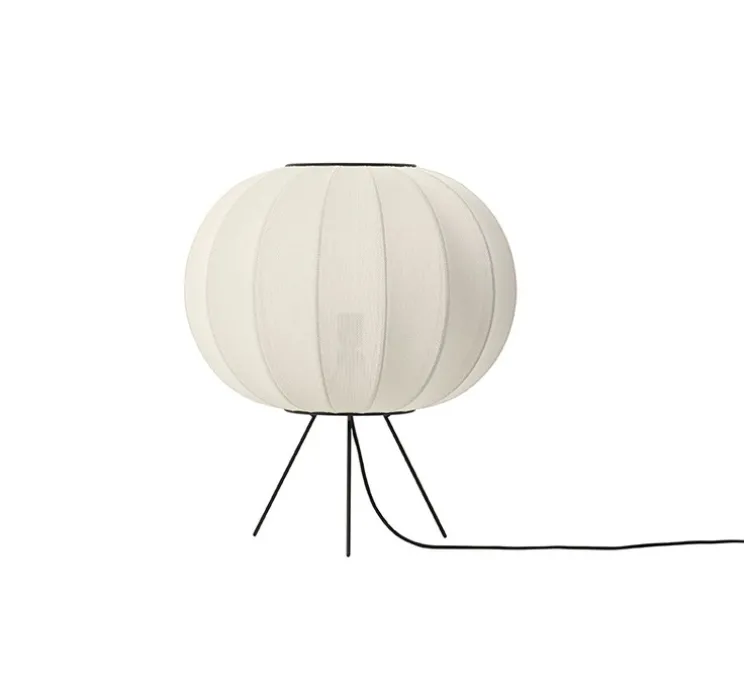 Lampadaire, Knit Wit, floor low, blanc perle, Ø45cm, H46cm - Made by Hand