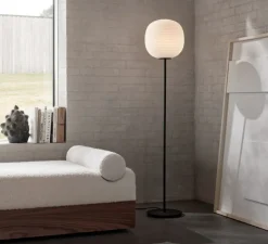 Lampadaire, Lantern, noir, blanc, Ø30cm, H150cm - New Works