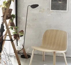 Lampadaire, Leaf , noir, LED, 3000K, 370lm, L22cm, H119cm - Muuto