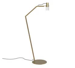 Lampadaire, Lei, 564.61, laiton satiné, verre transparent, L32cm, H127,1cm - Tooy