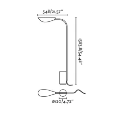 Lampadaire, Liggera, noir, L12cm, H138,38cm - Faro