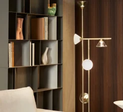 Lampadaire, Linfa 565.65, or chaud, IP40, LED, dim, 2700K, 1750 lm, Ø46cm, H176cm - Tooy