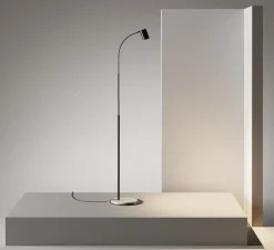Lampadaire, Luxsi Floor, Noir, blanc carrara, LED, 2700K, 3300 lm, Ø41,5cm, H295cm - Lumen Center Italia