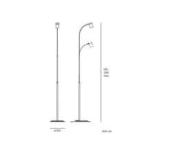 Lampadaire, Luxsi Floor, Noir, blanc carrara, LED, 2700K, 3300 lm, Ø41,5cm, H295cm - Lumen Center Italia