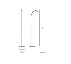 Lampadaire, Luxsi Reading, Noir, LED, 2700K, 1400 lm, Ø33cm, H161cm - Lumen Center Italia