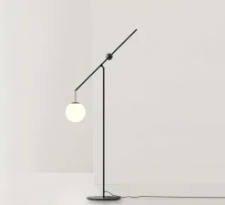 Lampadaire, Malamata, noir, dim, orientable 360°, Ø96cm, H150cm - Luceplan