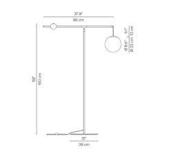 Lampadaire, Malamata, noir, dim, orientable 360°, Ø96cm, H150cm - Luceplan